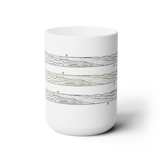 Chromatic Layers Unleashed - Ceramic Mug (White, 15oz)