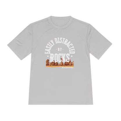 Easily Distracted by Rocks - Unisex Moisture Wicking Tee