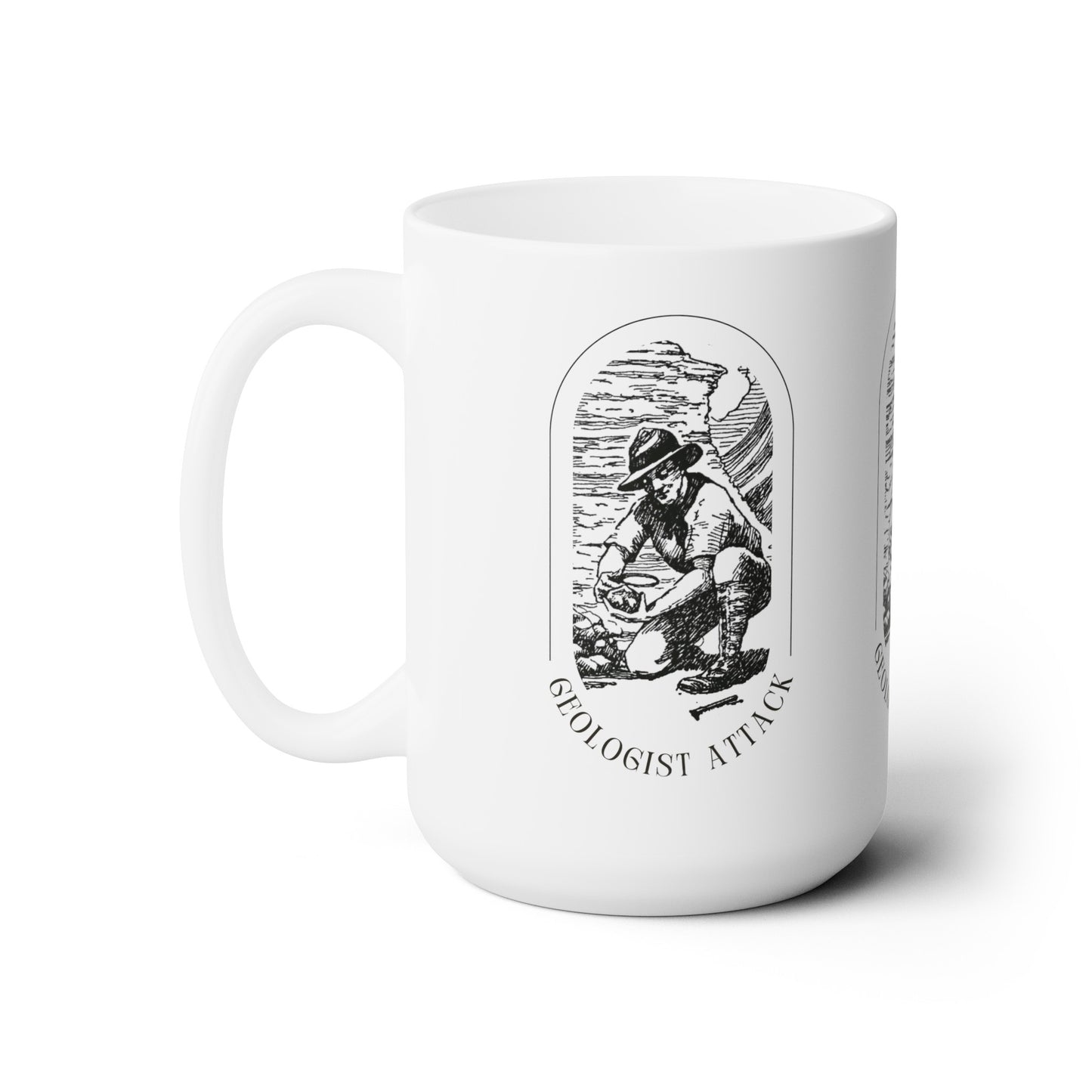 Geologist Attack - Ceramic Mug (White, 15oz)