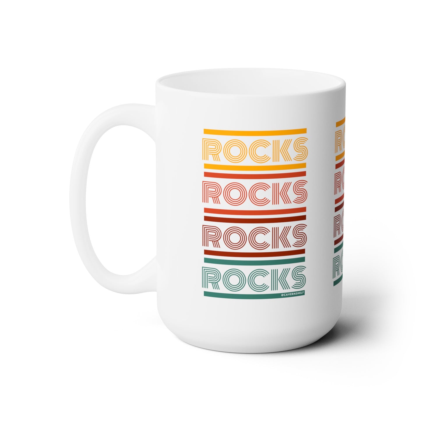 Rocks on Rocks - Ceramic Mug (White, 15oz)