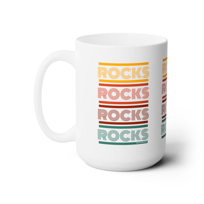 Rocks on Rocks - Ceramic Mug (White, 15oz)