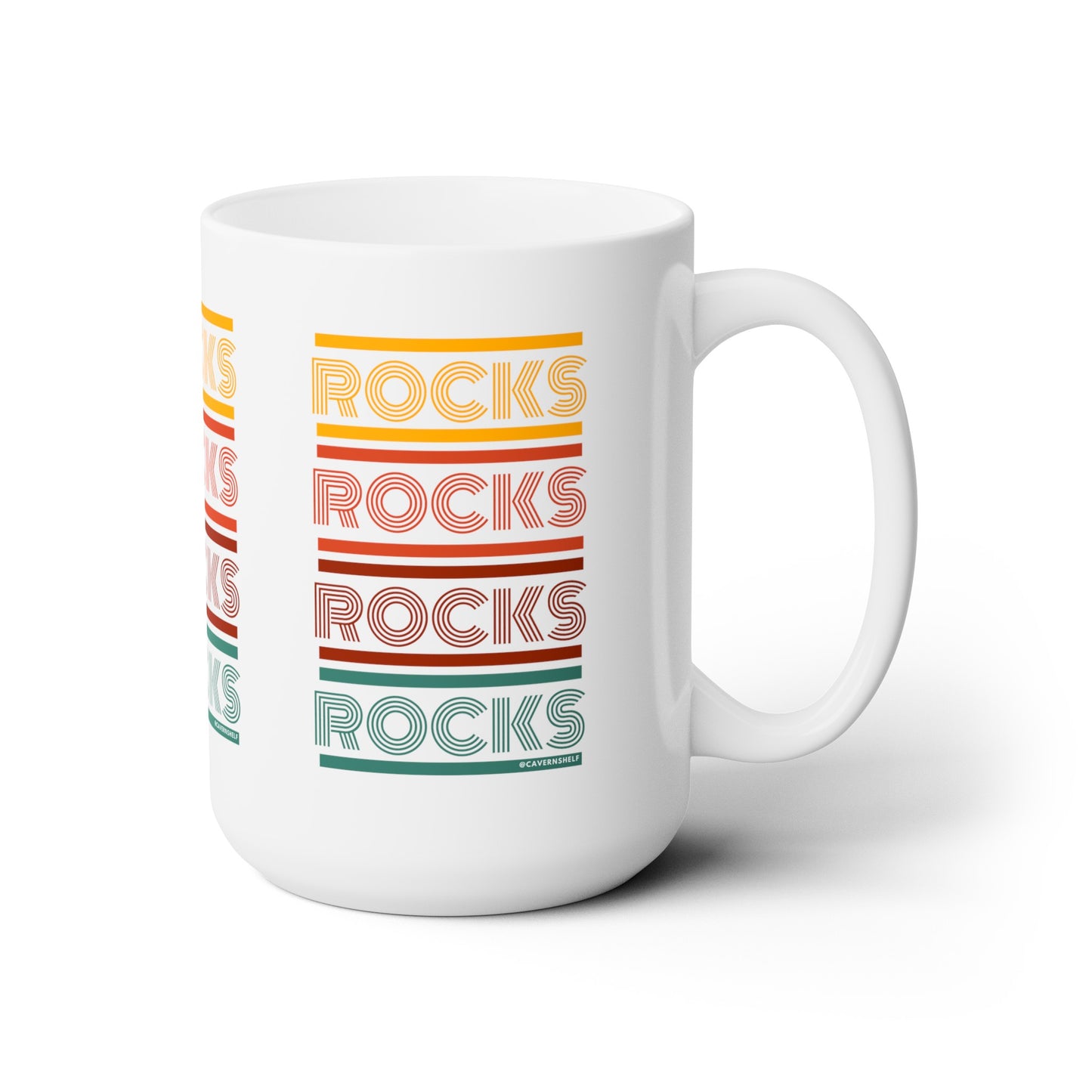 Rocks on Rocks - Ceramic Mug (White, 15oz)